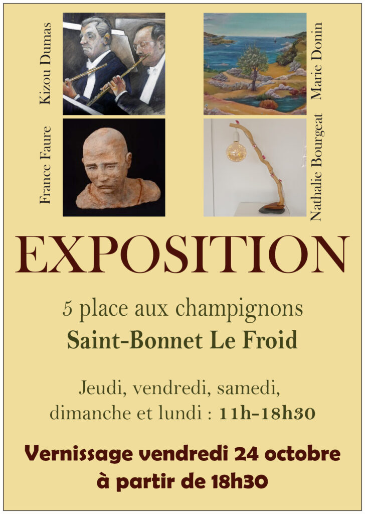 Affiche de l'exposition de Kizou Dumas, artiste peintre.